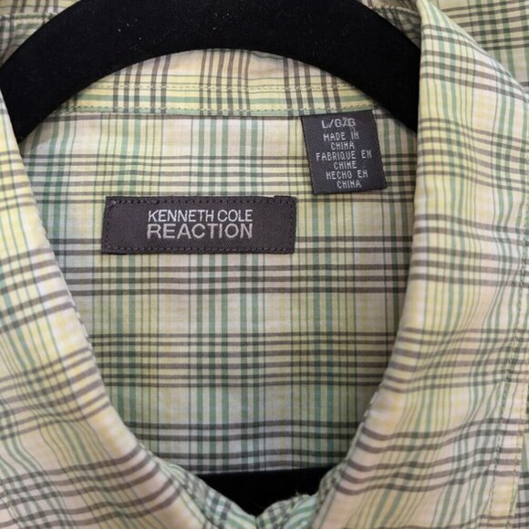 Kenneth Cole Reaction 100% Cotton Plaid Shirt - Picture 5 of 6